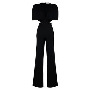 Et Ochs Sleek Black Conner Capelet Jumpsuit Size 10